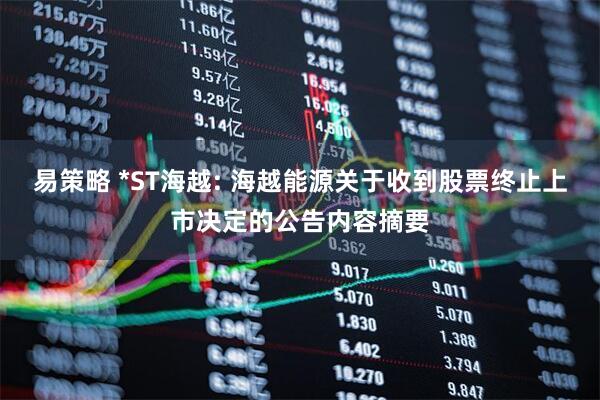 易策略 *ST海越: 海越能源关于收到股票终止上市决定的公告内容摘要